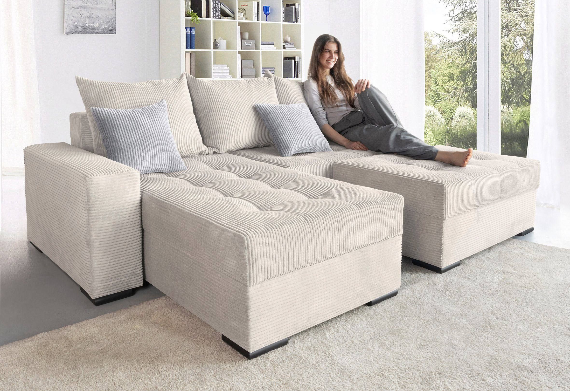 Ecksofa COLLECTION AB Josy L-Form B: 214 cm in Cord Cord-Mix