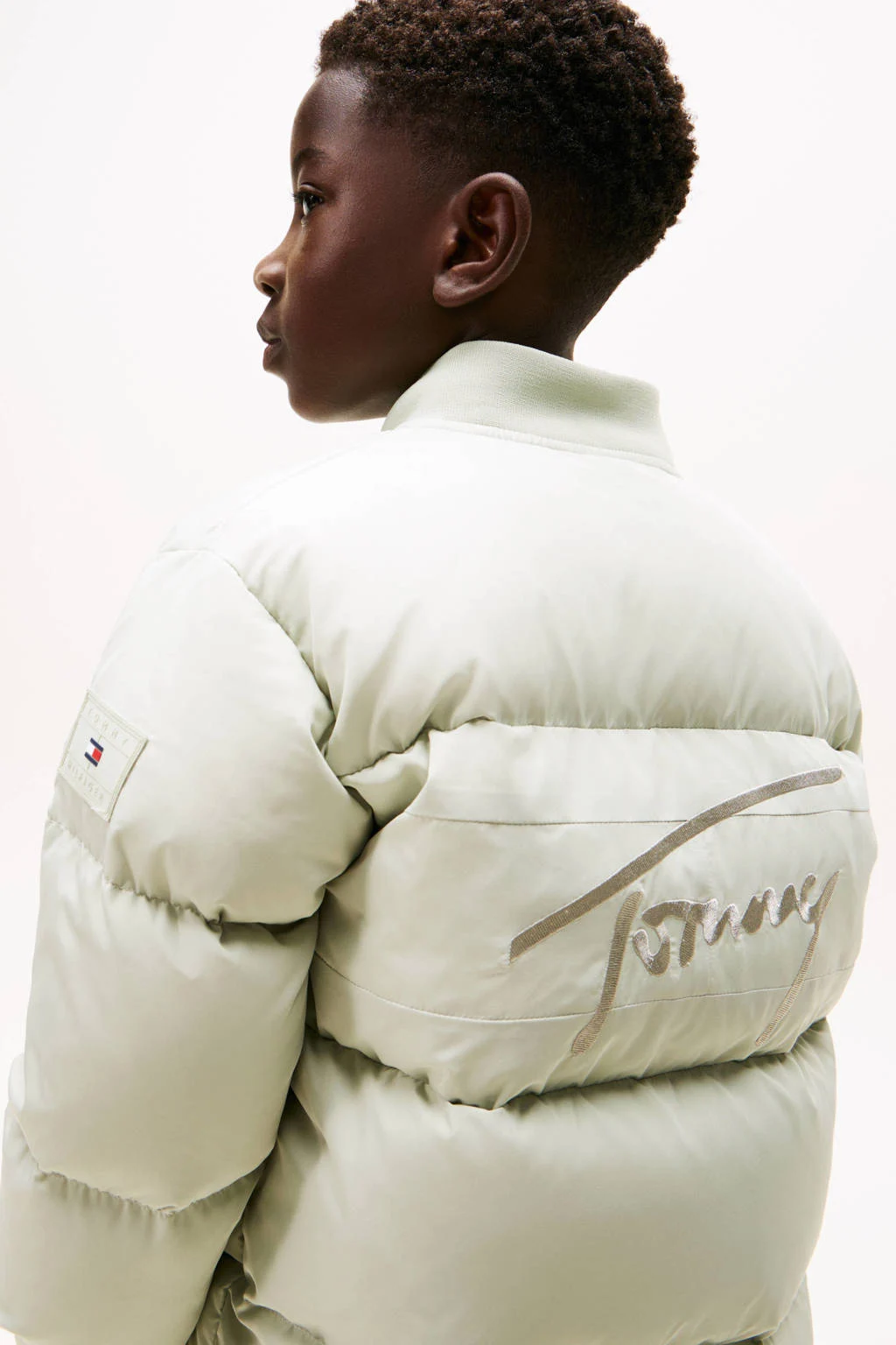 Tommy Hilfiger gewatteerde jas lichtgroen