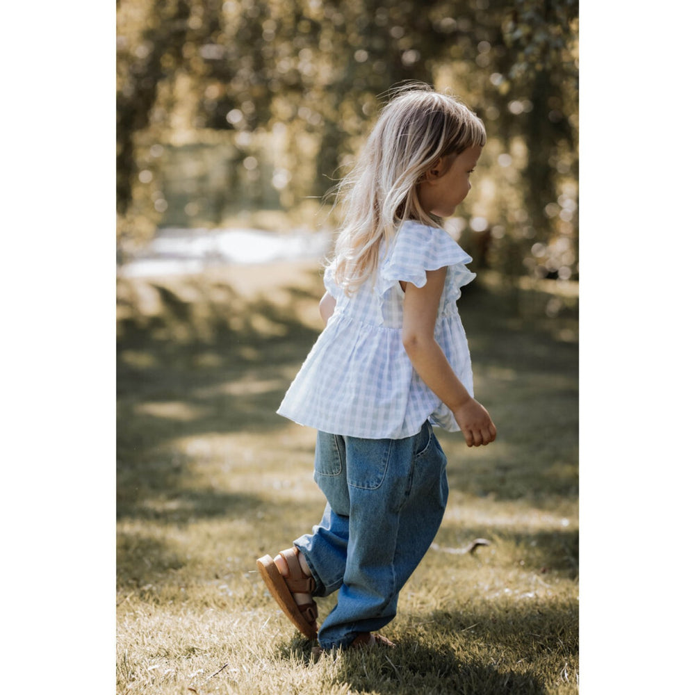Køb Fliink Dream Blue Check Pari Top