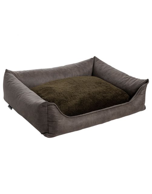 Maxxnobel Orthopedische Sofa Lederlook\/Teddy Olijfgroen - Hondenbank