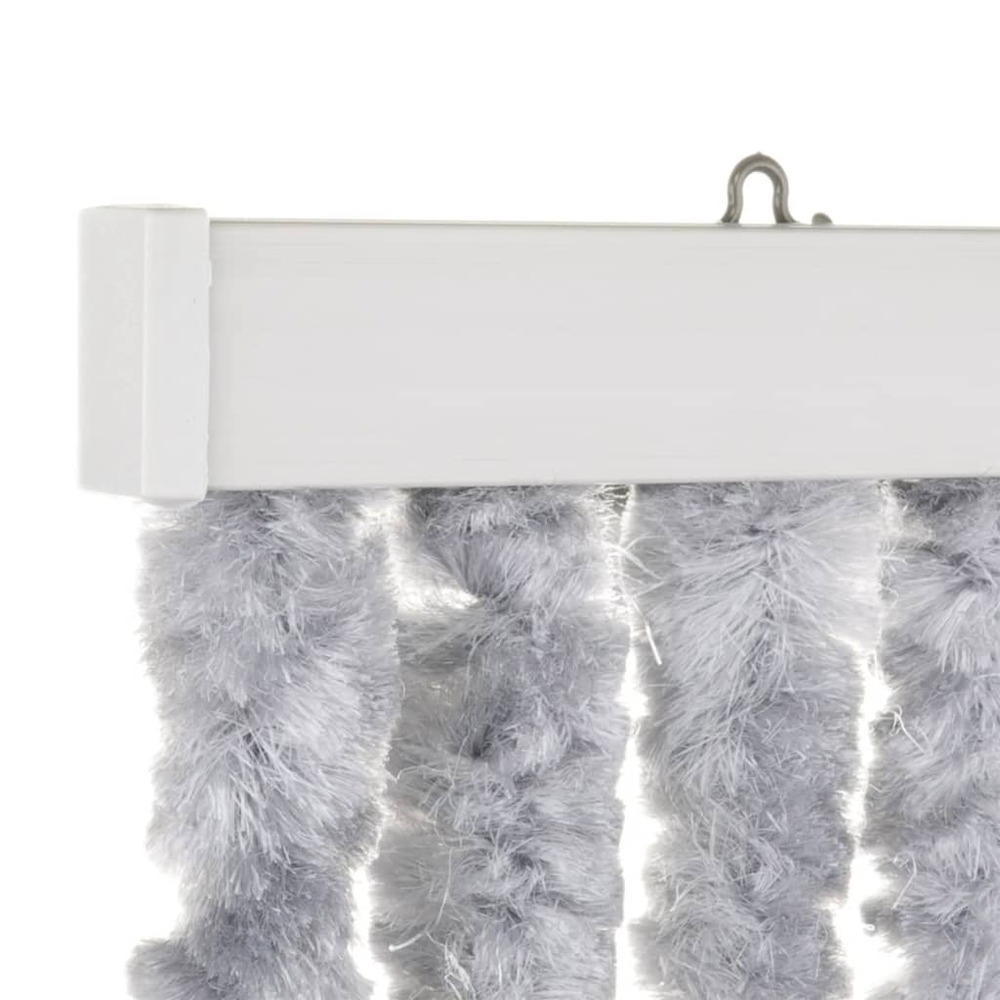 Rideau de porte chenille stripe 185x56 cm gris et bleu