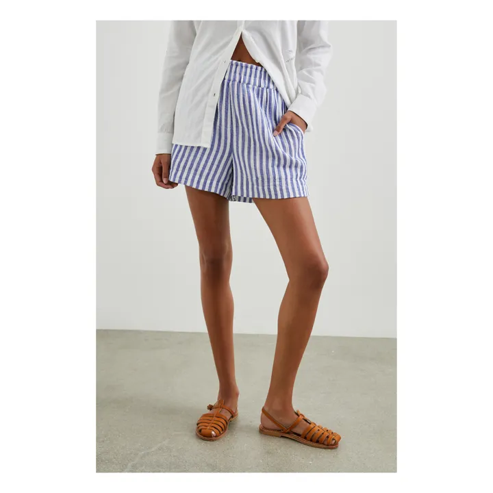 Rails Short Leighton Rayures Coton Bio | Bleu