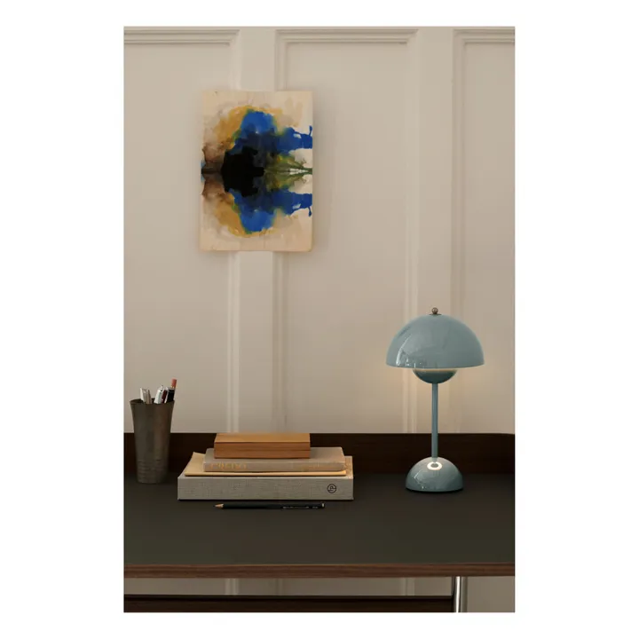 & Tradition Lampe à poser portative Flowerpot VP9, Verner Panton | Bleu gris
