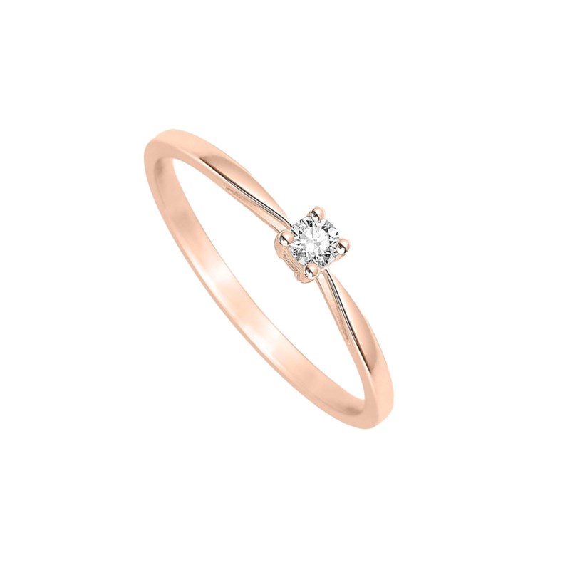 Bague Femme - Or 18 Carats - Diamant 0,08 Carats