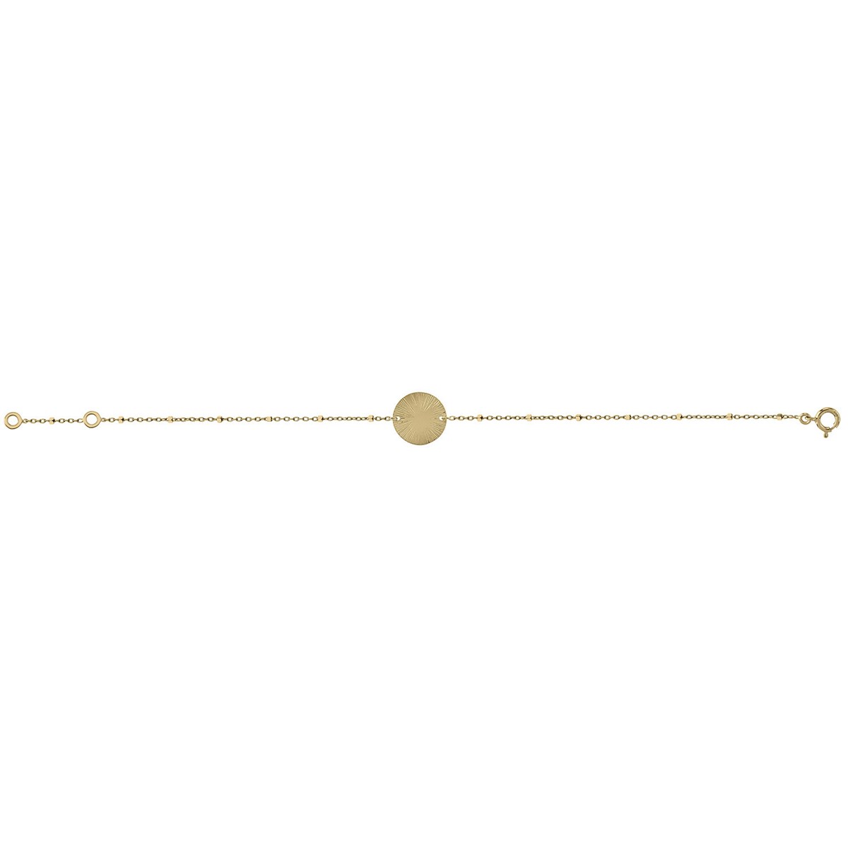 Bracelet Brillaxis médaille ronde striée