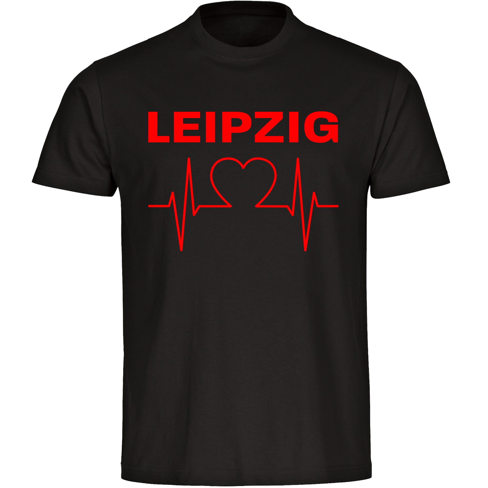 multifanshop® Kinder T-Shirt - Leipzig - Herzschlag - Druck rot