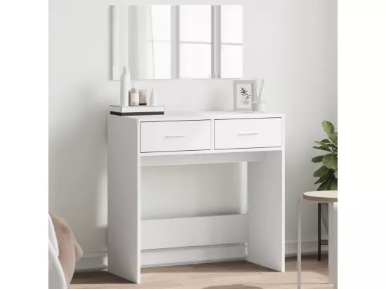 Coiffeuse avec miroir blanc 80x39x80 cm