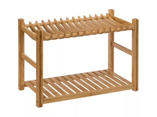 Egouttoir à 2 niveaux en bambou - L 53 x P 24,7 x H 33 cm
