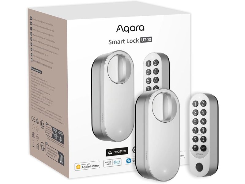 Aqara Smartes Türschloss U200 Silber Türschloss mit Matter-Unterstützung