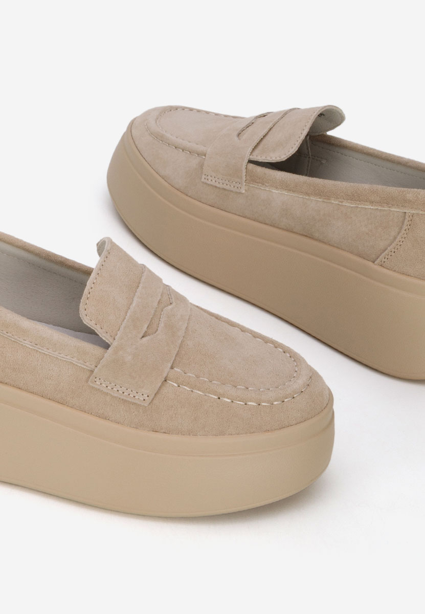 Mocassins semelle epaisse beige Enissea