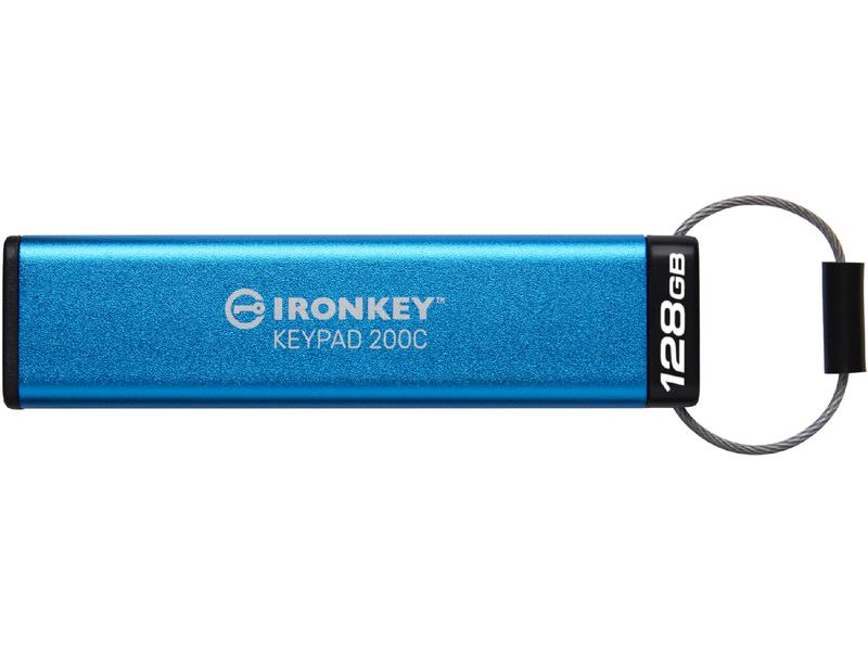 Kingston USB-Stick IronKey Keypad 200C 128 GB Verschlüsselter USB Typ-C Stick mit Tastatur