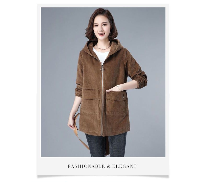 ZIMO - Corduroy capuchonjack met rits