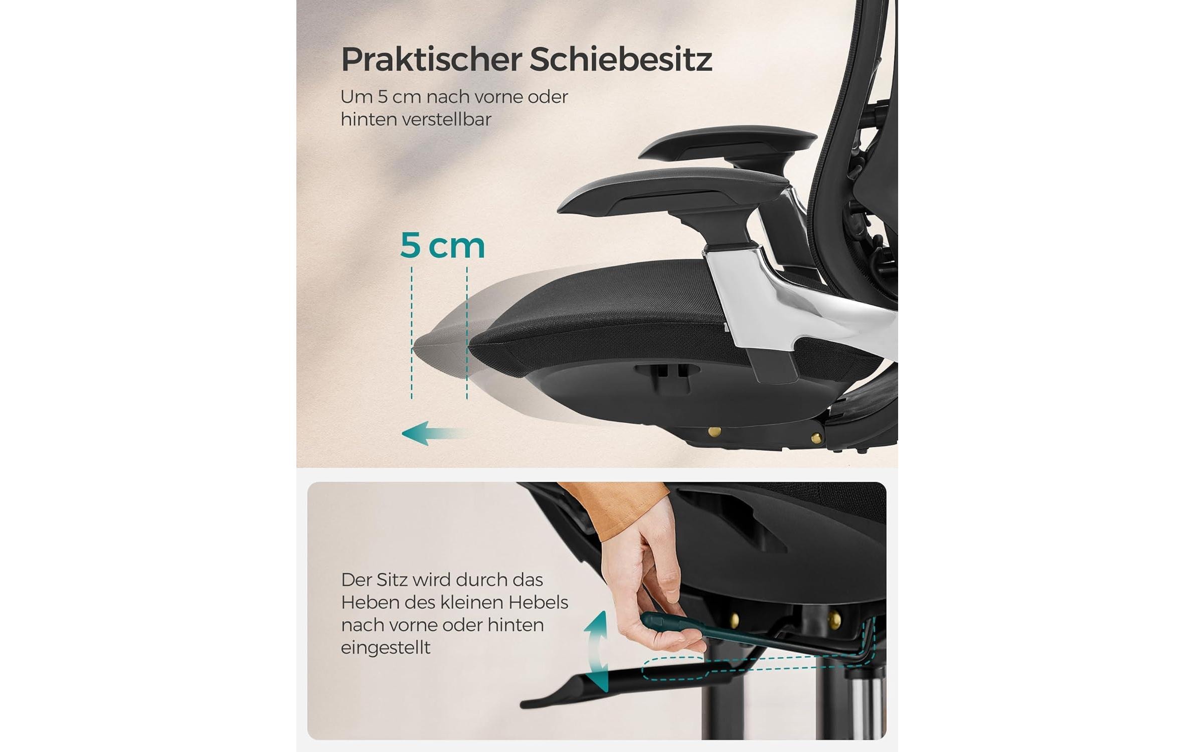 Bürostuhl mit Armlehnen und Fusskreuz<br>Bequemer und robuster Schreibtischstuhl