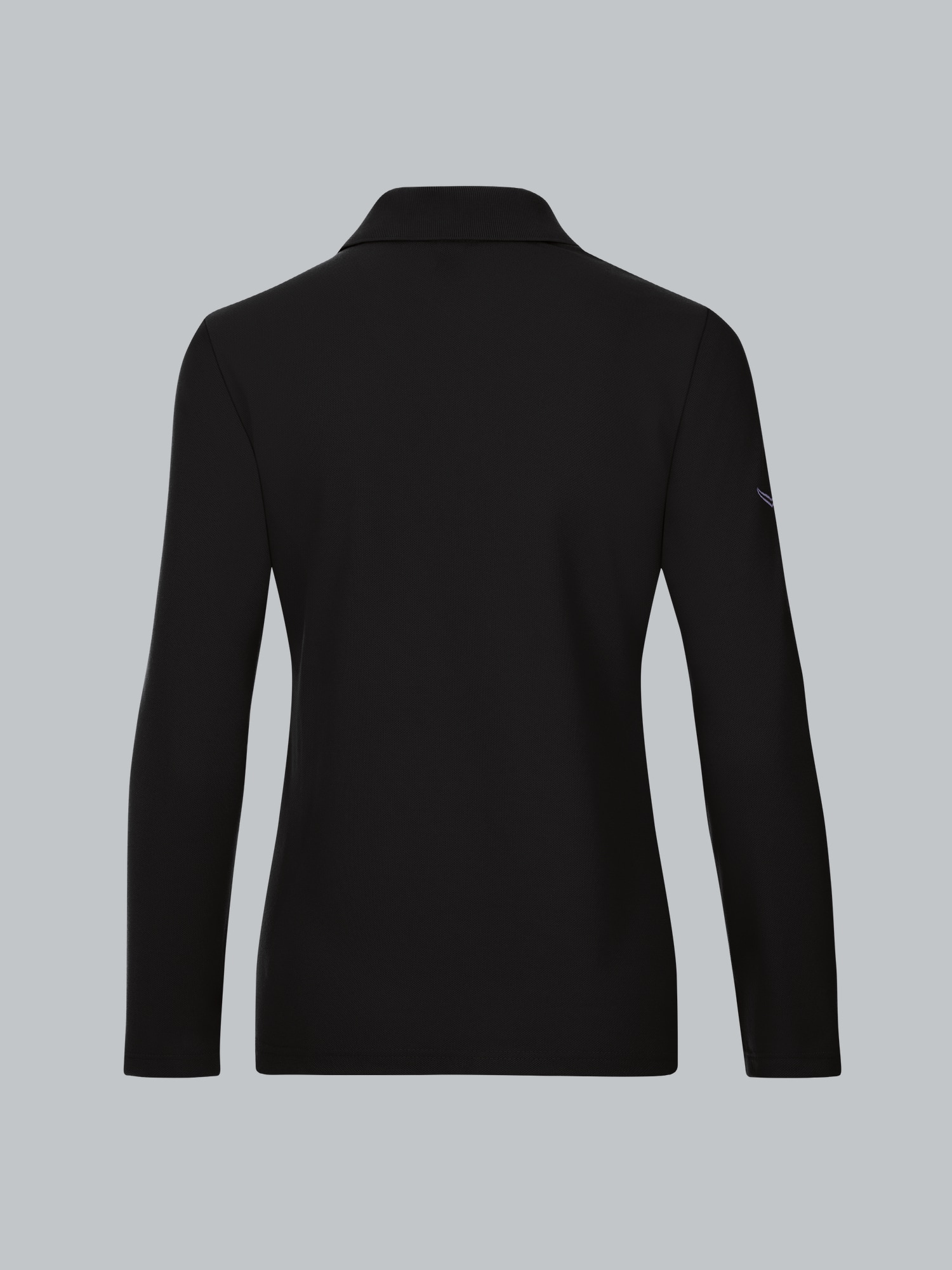 Langarm Poloshirt Schwarz