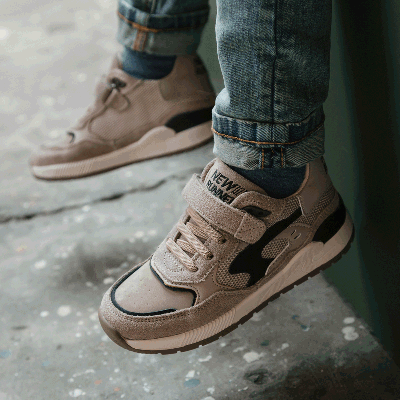 Shoesme taupe sneaker Mesh, Microfiber nubuck, Suède | Sale