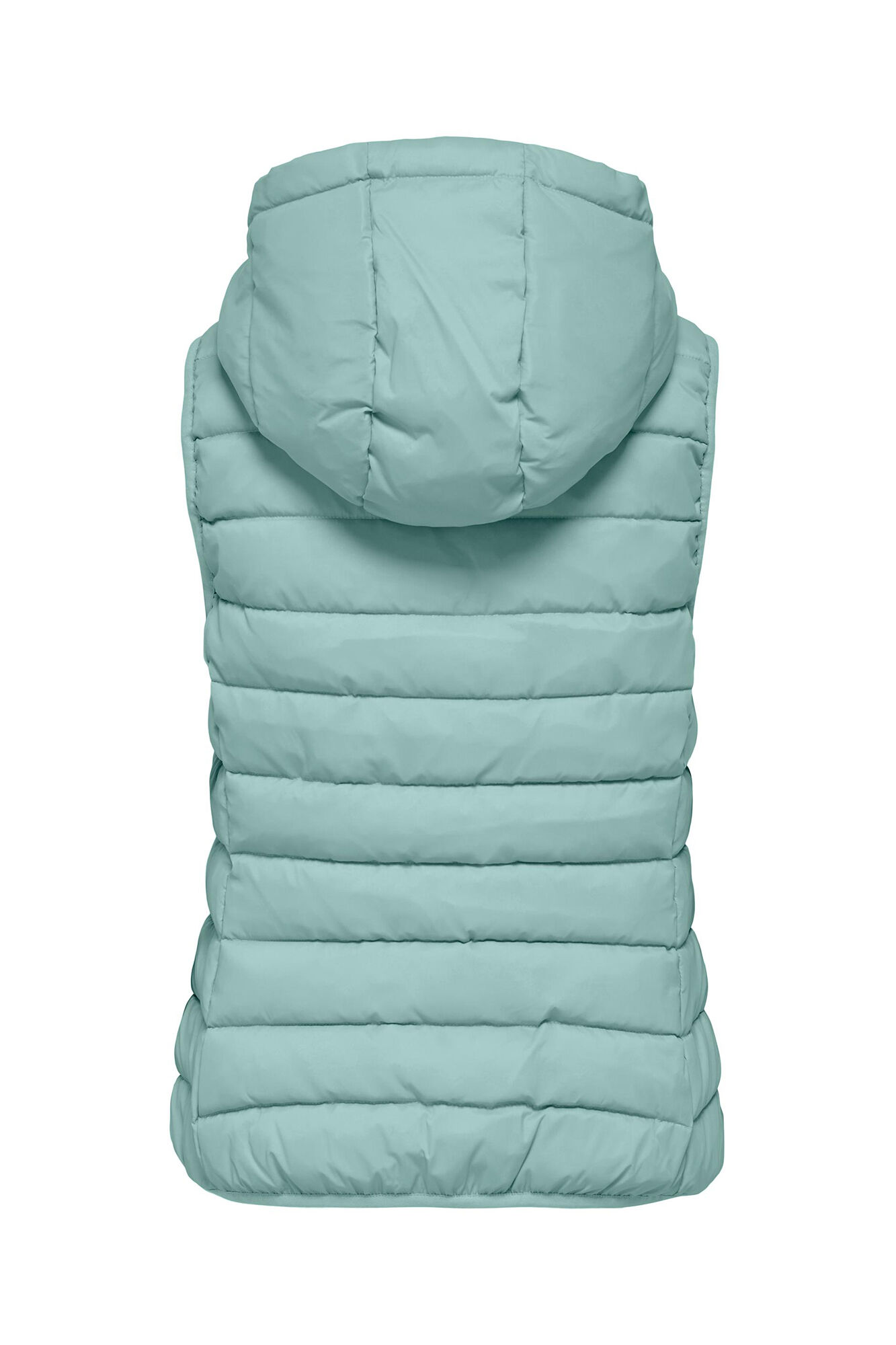 Colete feminino ultraleve com capuz.