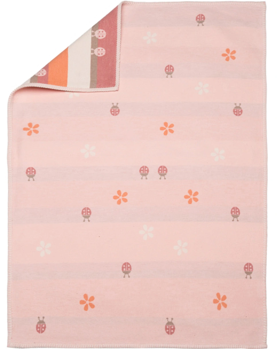 Babydecke LENA - KÄFER (75x100) in rosa