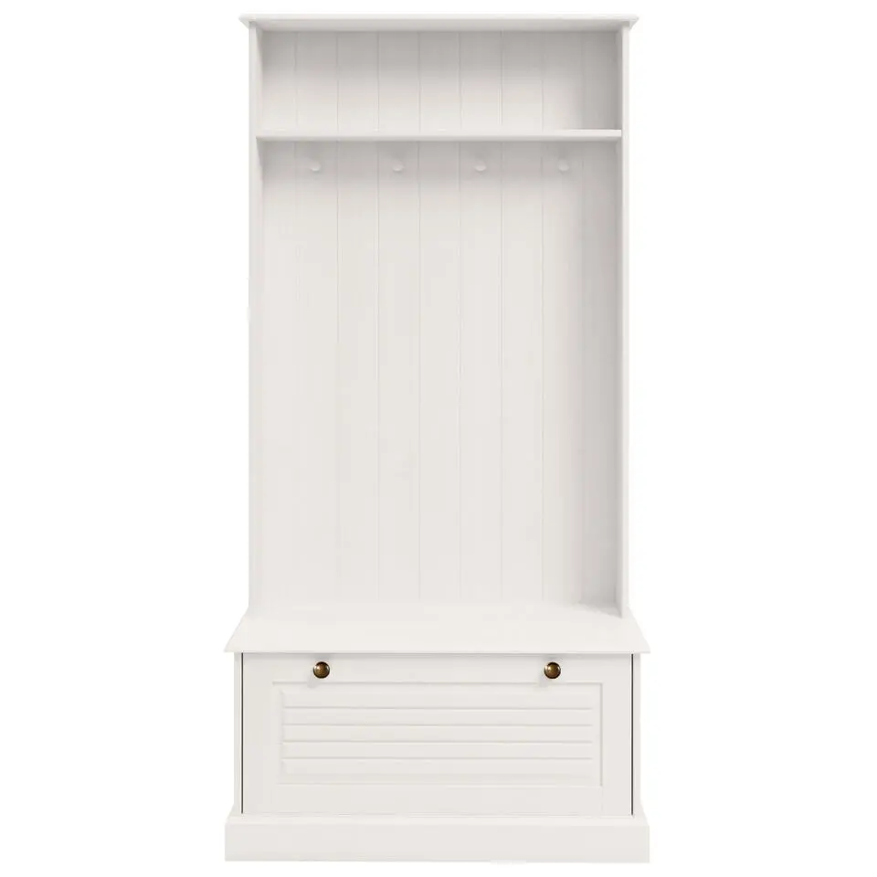 Mille - Garderobe met 1 klepdeur in wit grenen