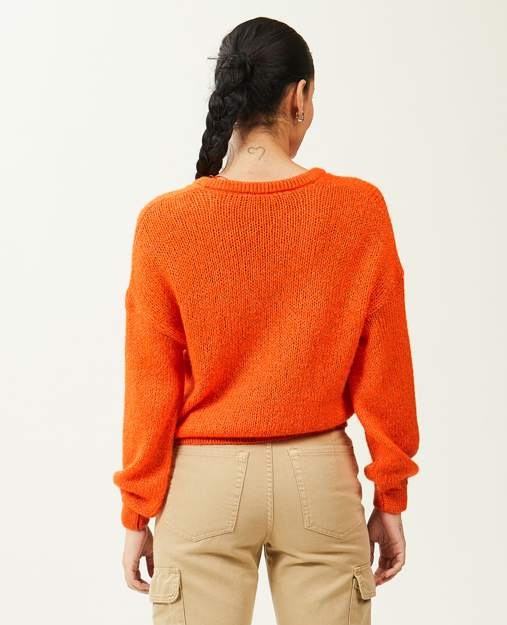 Pull col V - Orange