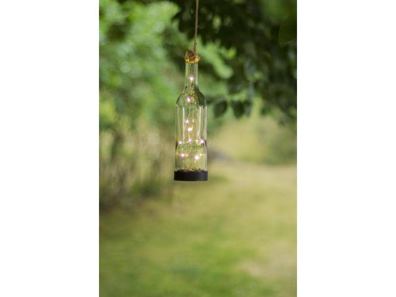 Star Trading Laterne Solar Bottle, Transparent Glasflasche mit Lichterkette