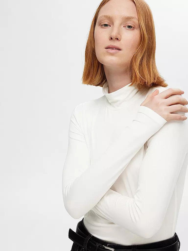 SELECTED FEMME Langarmshirt SLFMANJA weiss