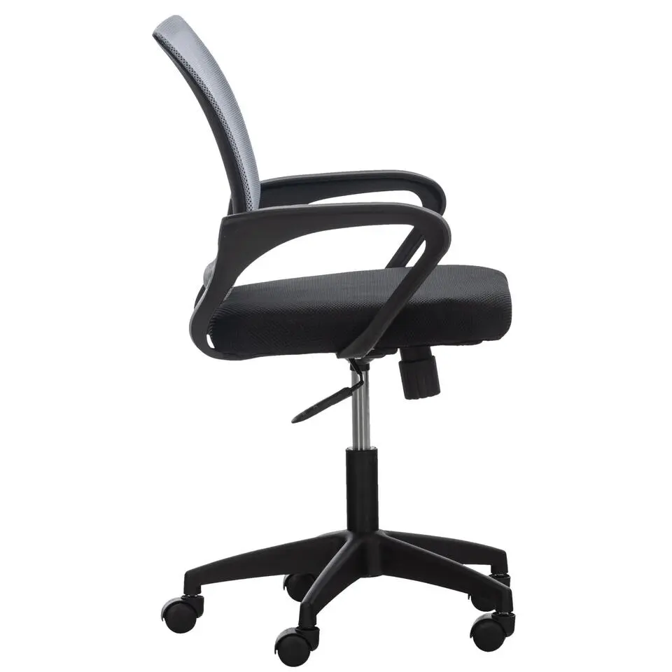 CLP Bureaustoel Auburn zwart Frame - Microfiber - grijs