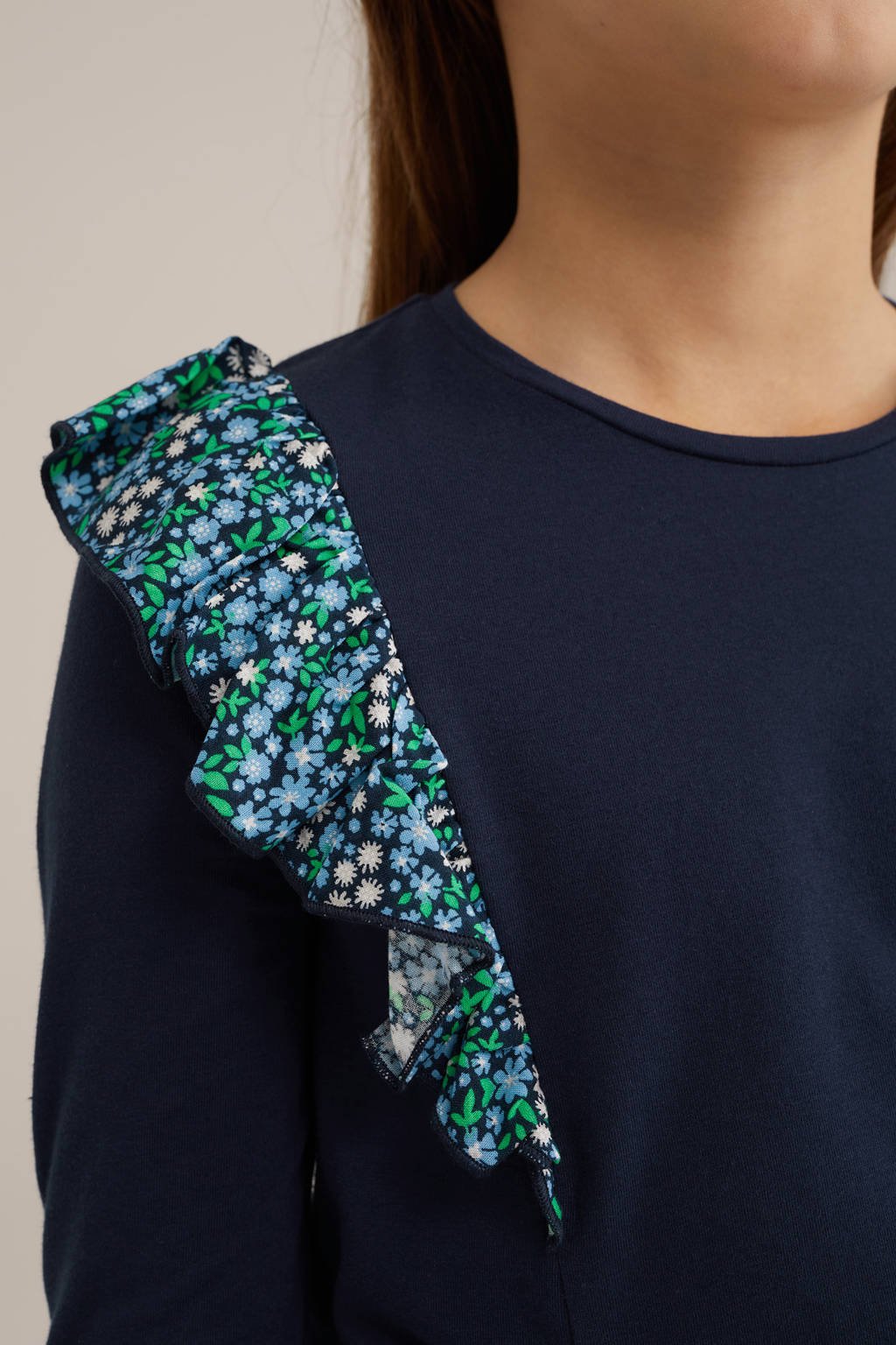 WE Fashion longsleeve donkerblauw