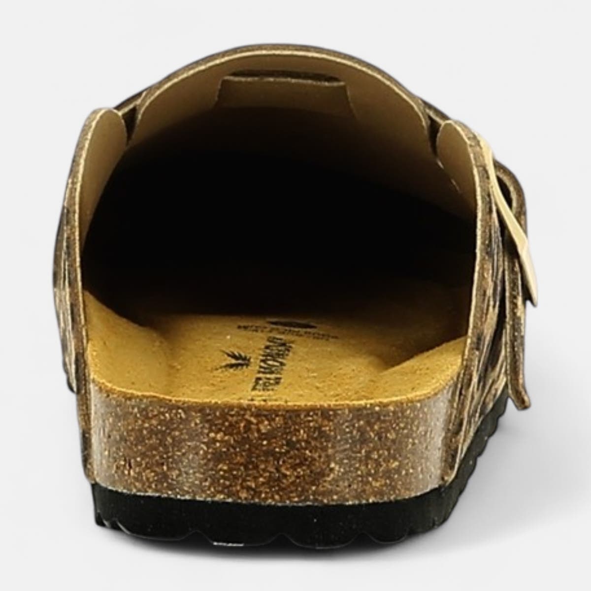 Mules semelle liège Femme en cuir marron