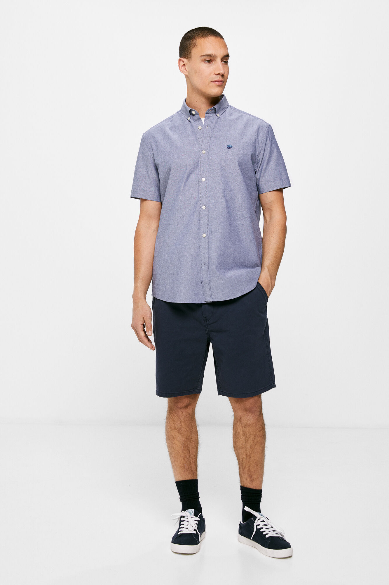Camisa Pinpoint - azul médio