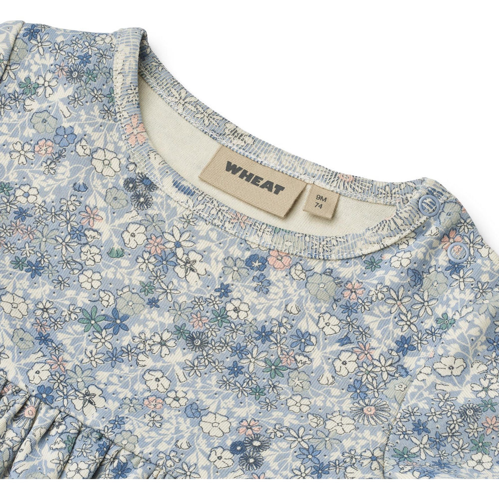 Køb Wheat Blue Summer Flowers Jersey Kjole S/S Nova