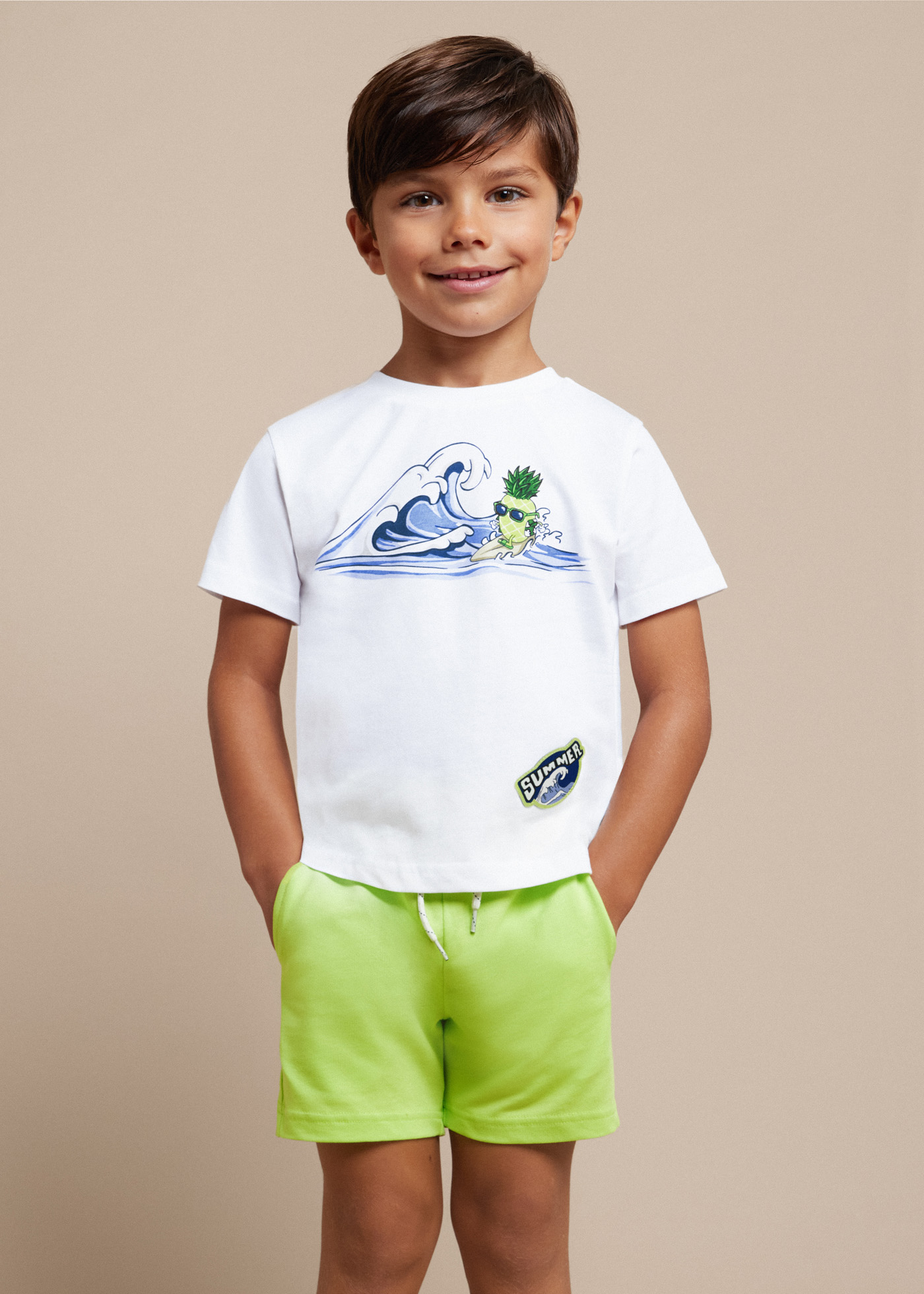 Conjunto de algodão de alta qualidade com duas peças para meninos.