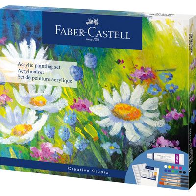 Faber-Castell - Set de peinture acrylique avec accessoires - 18 pièces
