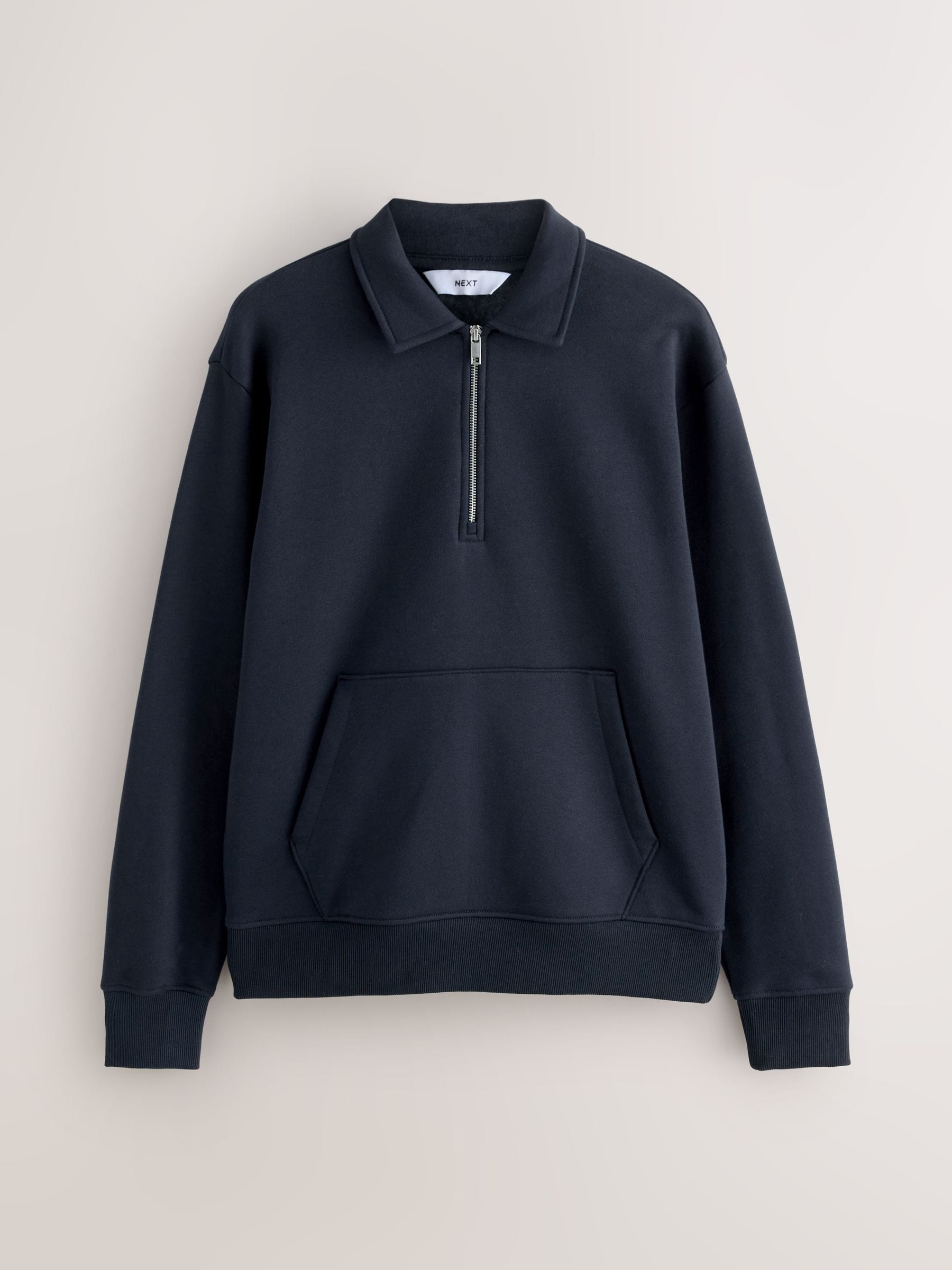 Donkerblauw - Polo-top - Sweatshirt van jersey met hoog katoengehalte