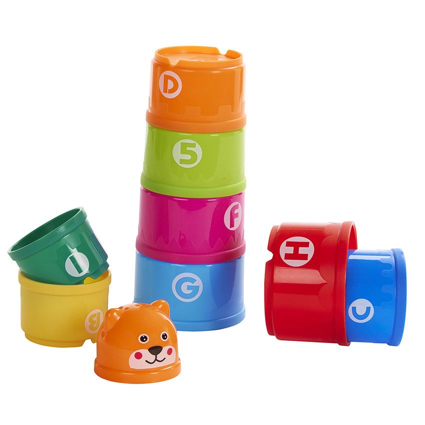 Lot de 9 tasses à empiler - Ecru