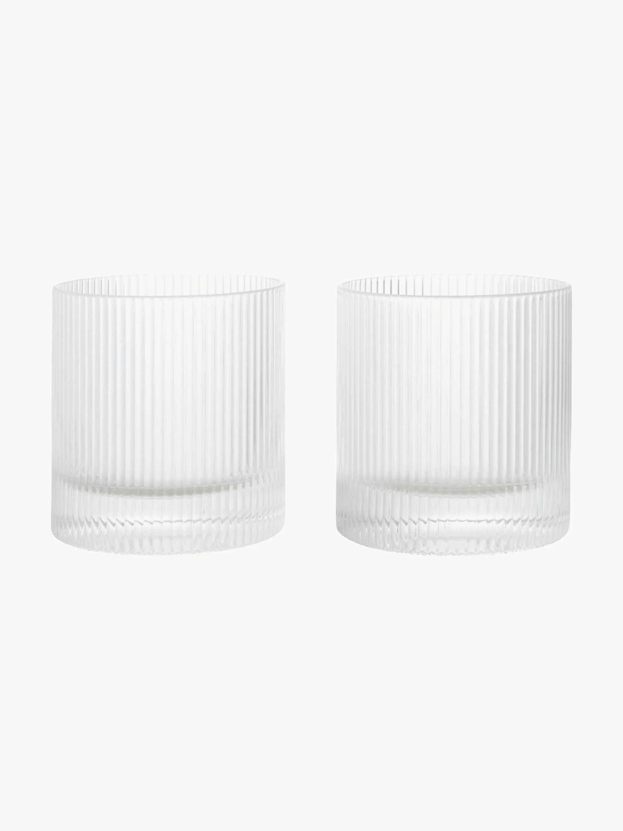Mondgeblazen glazen tumblers Ripple, 2-delig