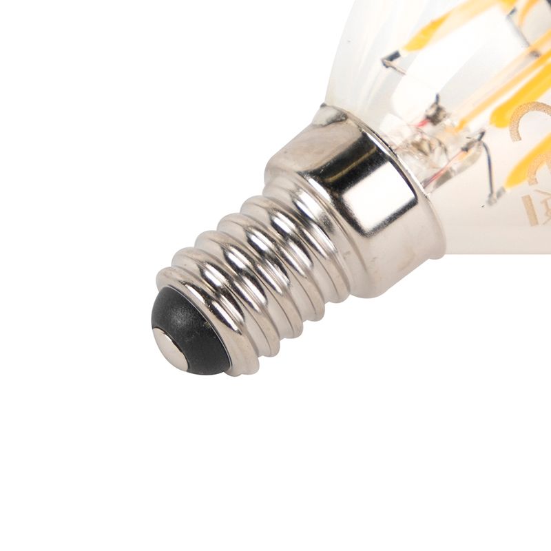 Set van 5 E14 dimbare LED filamentlamp kopspiegel P45 zwart 300 lm 2700K