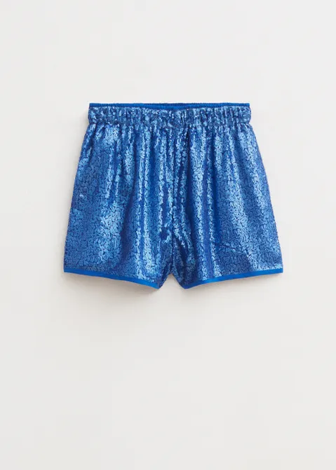 Short met pailletten blauw (BLW.K)