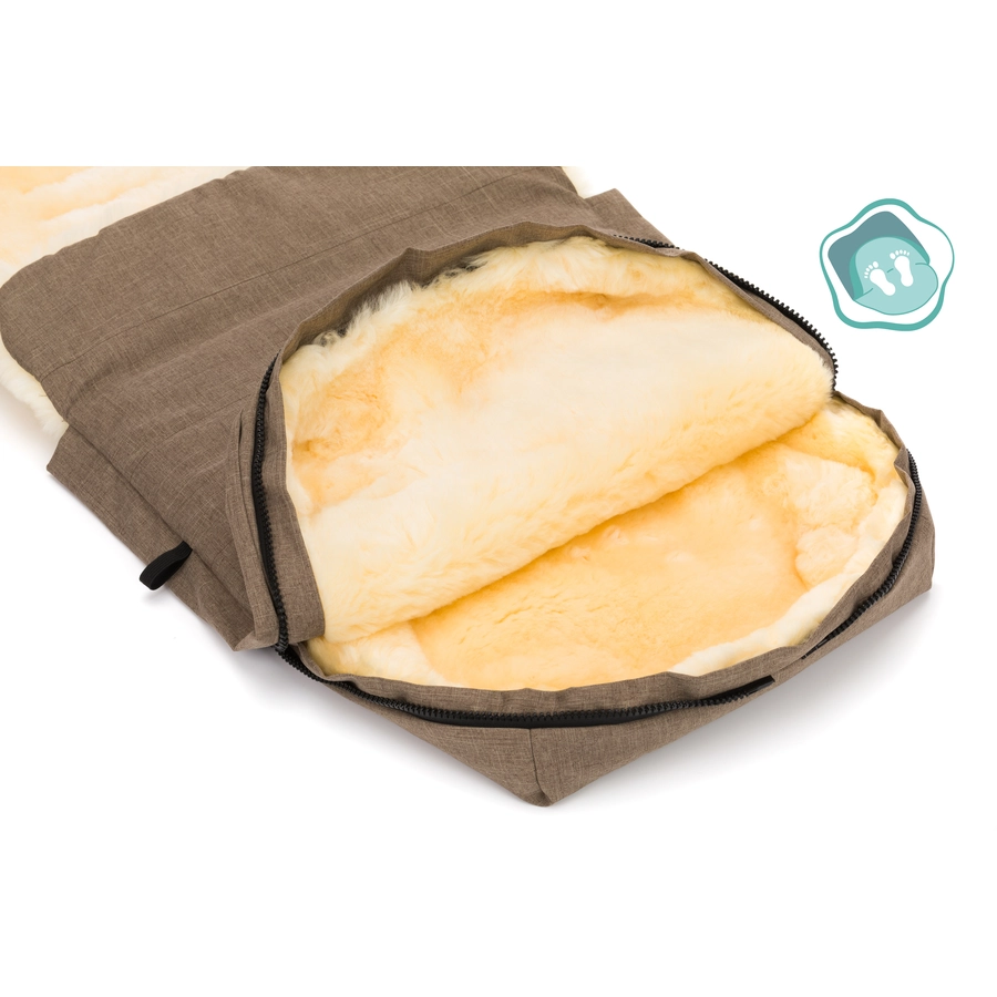 fillikid Winterfußsack Bernina Lammfell braun melange