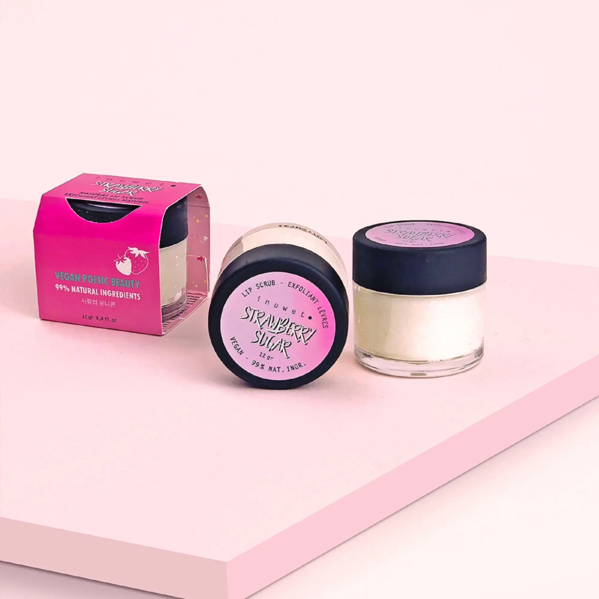 Inuwet - Sugar lipscrub Exfoliant lèvres au sucre - Fraise- Gommage et peeling