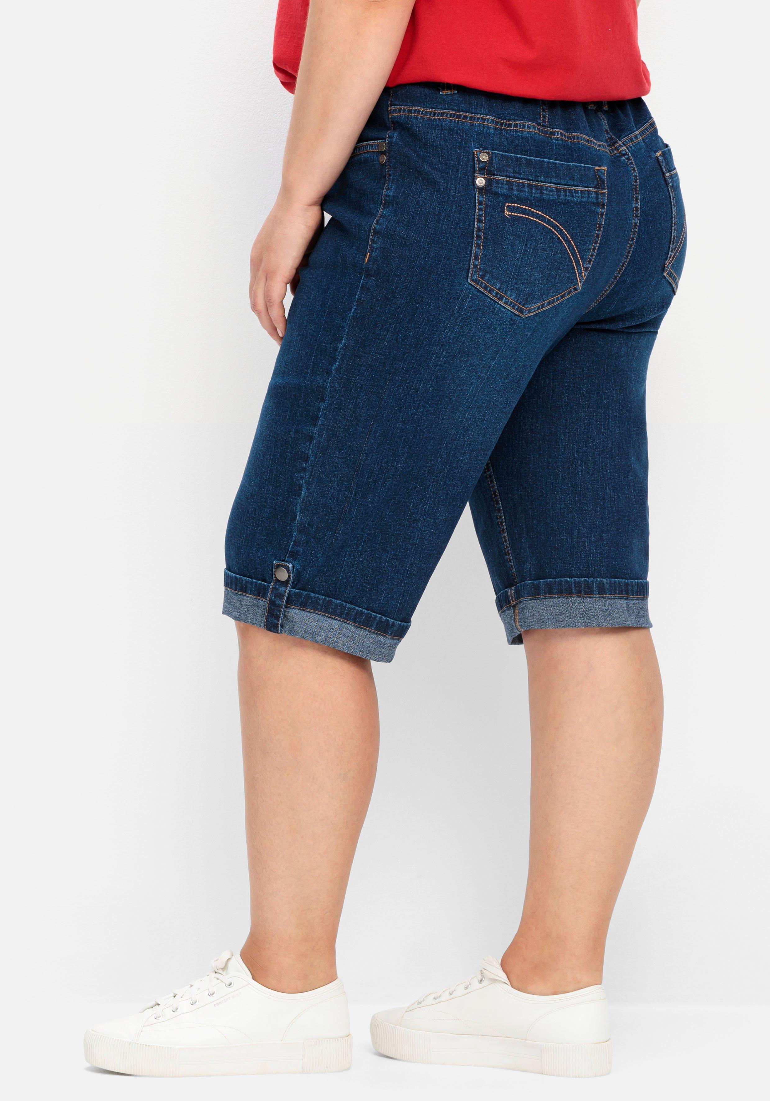 Jeans-Bermudas mit fixiertem Aufschlag