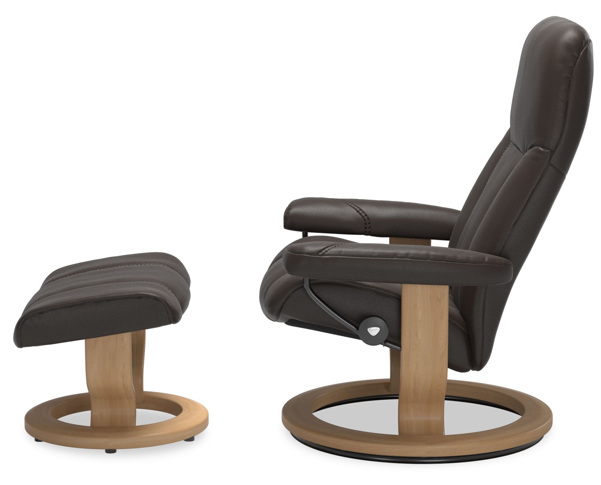 Relaxfauteuil + hocker Consul Classic  | StresslessB76 x D71 x H100 cm