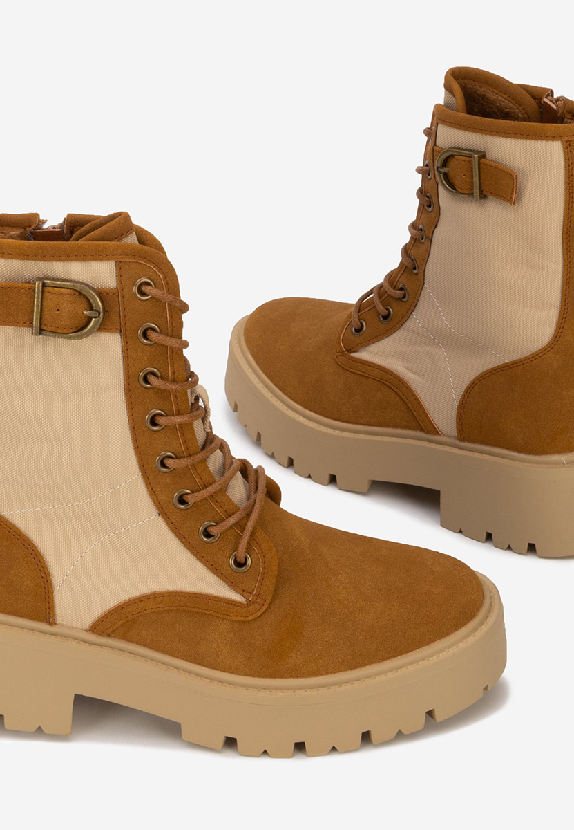 Bottines à lacets femme chameau Donelia