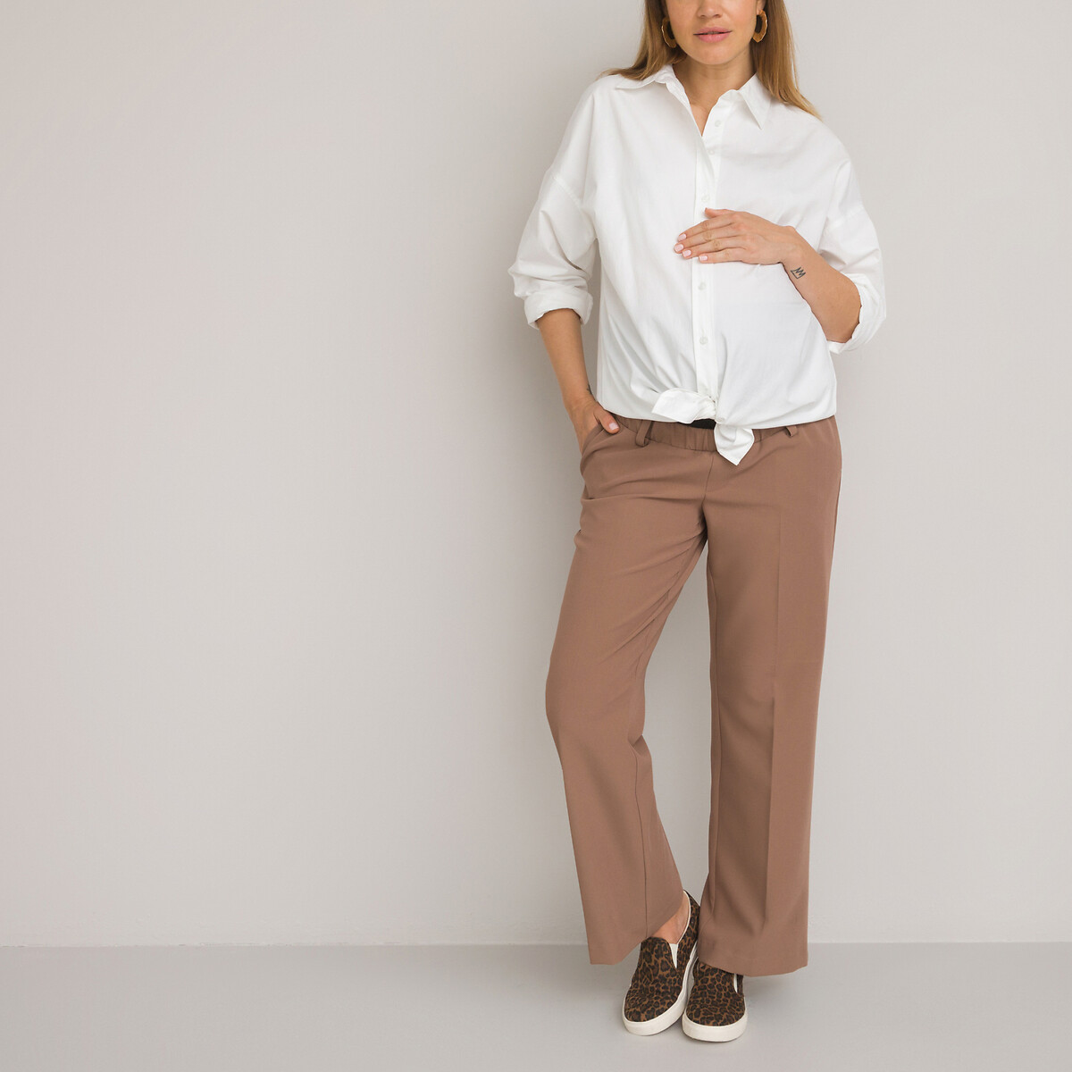 COLEÇÕES LA REDOUTE<br>Calças de maternidade, modelo bandeau alto