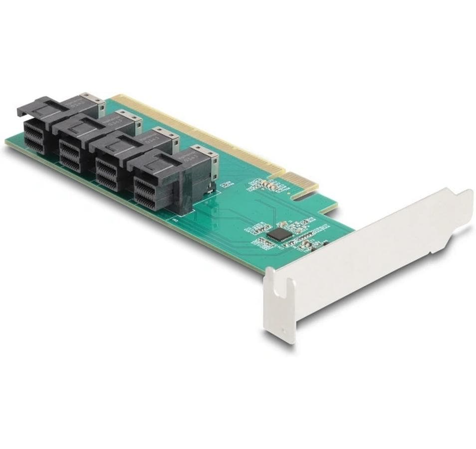 PCI Express x16 zu 4 x intern SFF-8643 NVMeDelock PCI Express x16 Karte zu 4 x intern SFF-8643 NVMe – Bifurcation – Low Profile Formfaktor