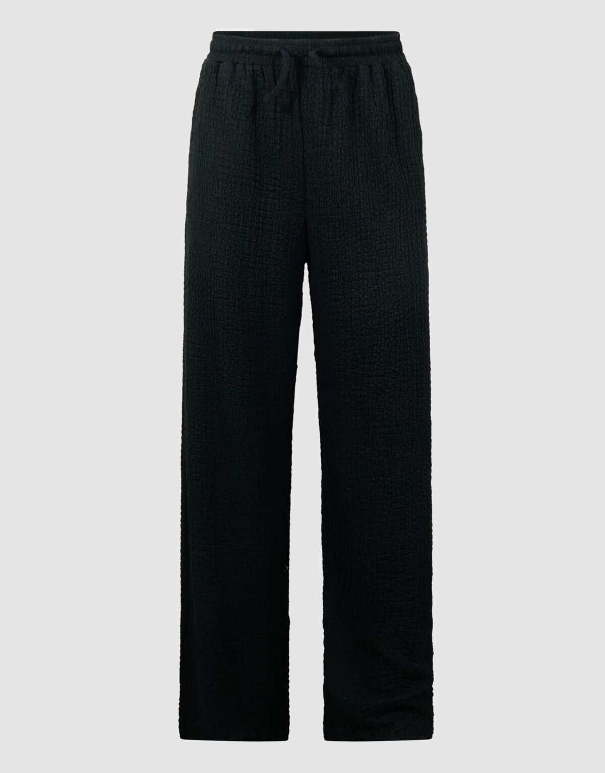 Crinkle Wide Leg Fit Broek Zwart