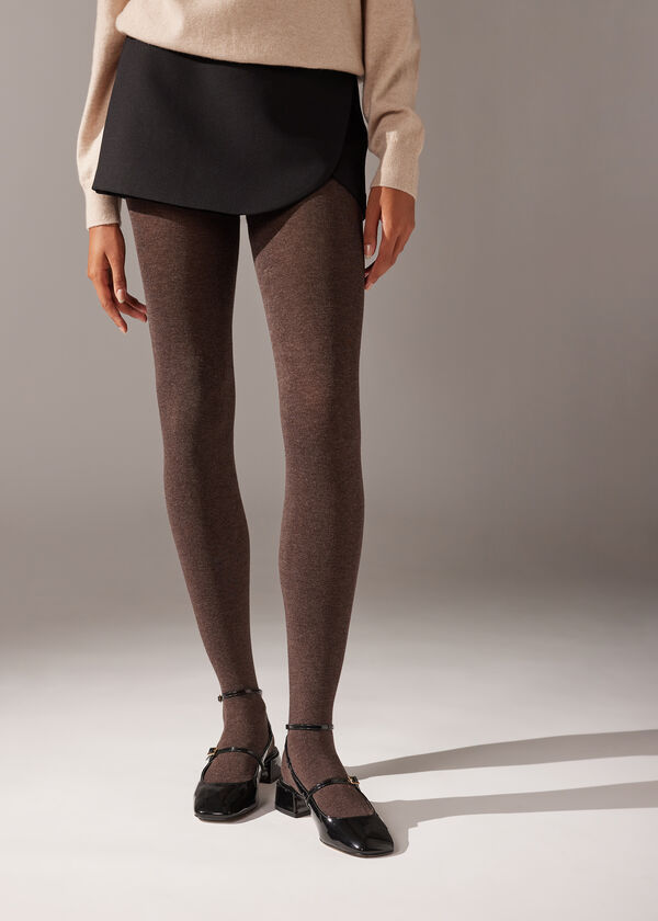 Meias-calças em mistura macia de modal e cashmere