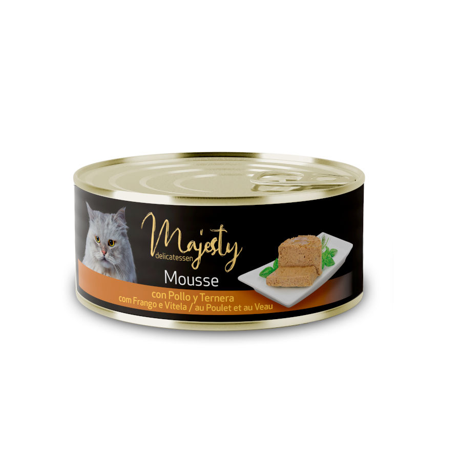 Mousse de Frango e Carne Majesty Adult em Lata para Gatos