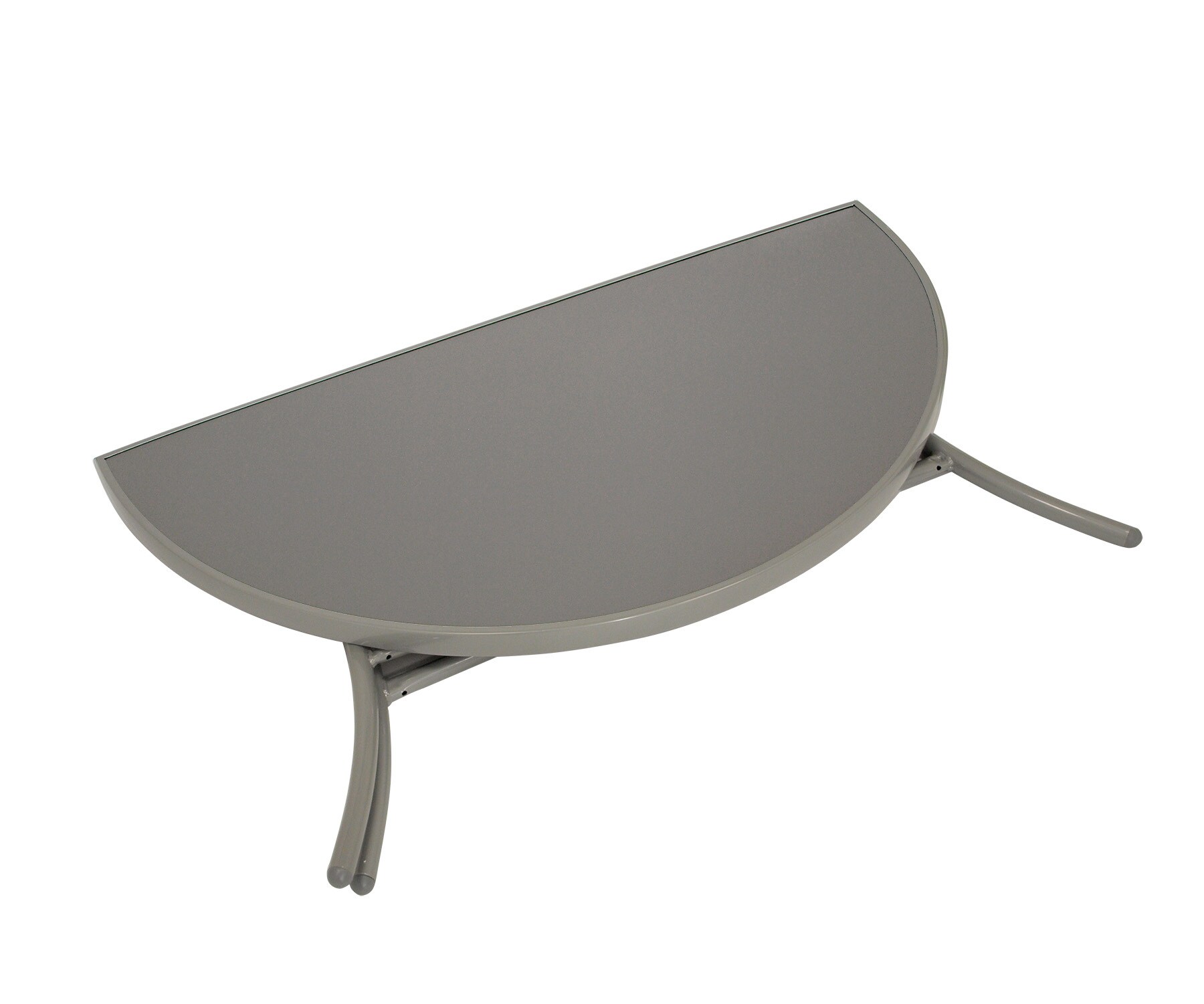 DEGAMO Wandtisch Palermo halbrund, Metall + Glas schwarz