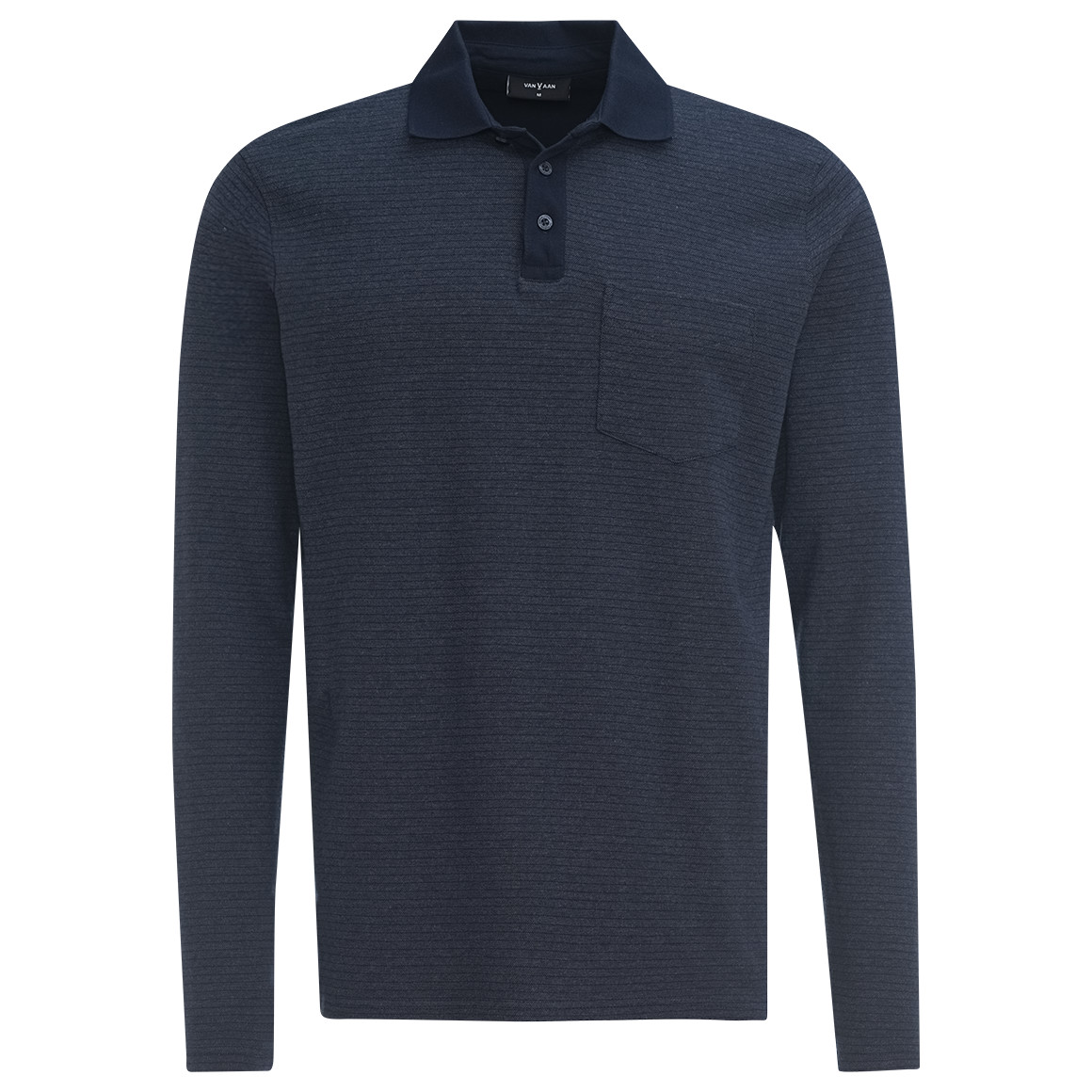 VanVaan Herren Poloshirt mit leichten Streifen dunkelblau