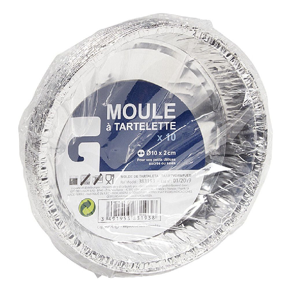 Moule à tartelette en aluminium diamètre 10cm par 10